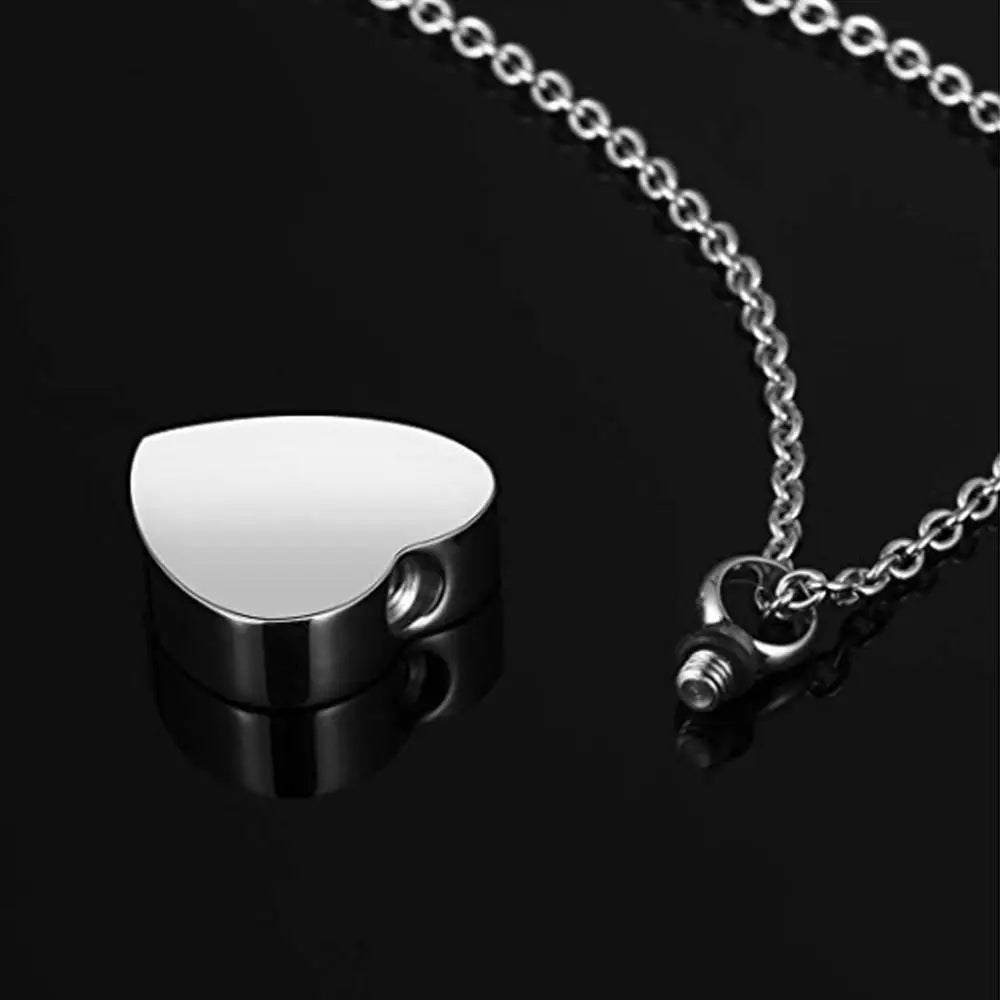 Heart pendant necklace pet ashes