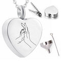Heart pendant necklace pet ashes