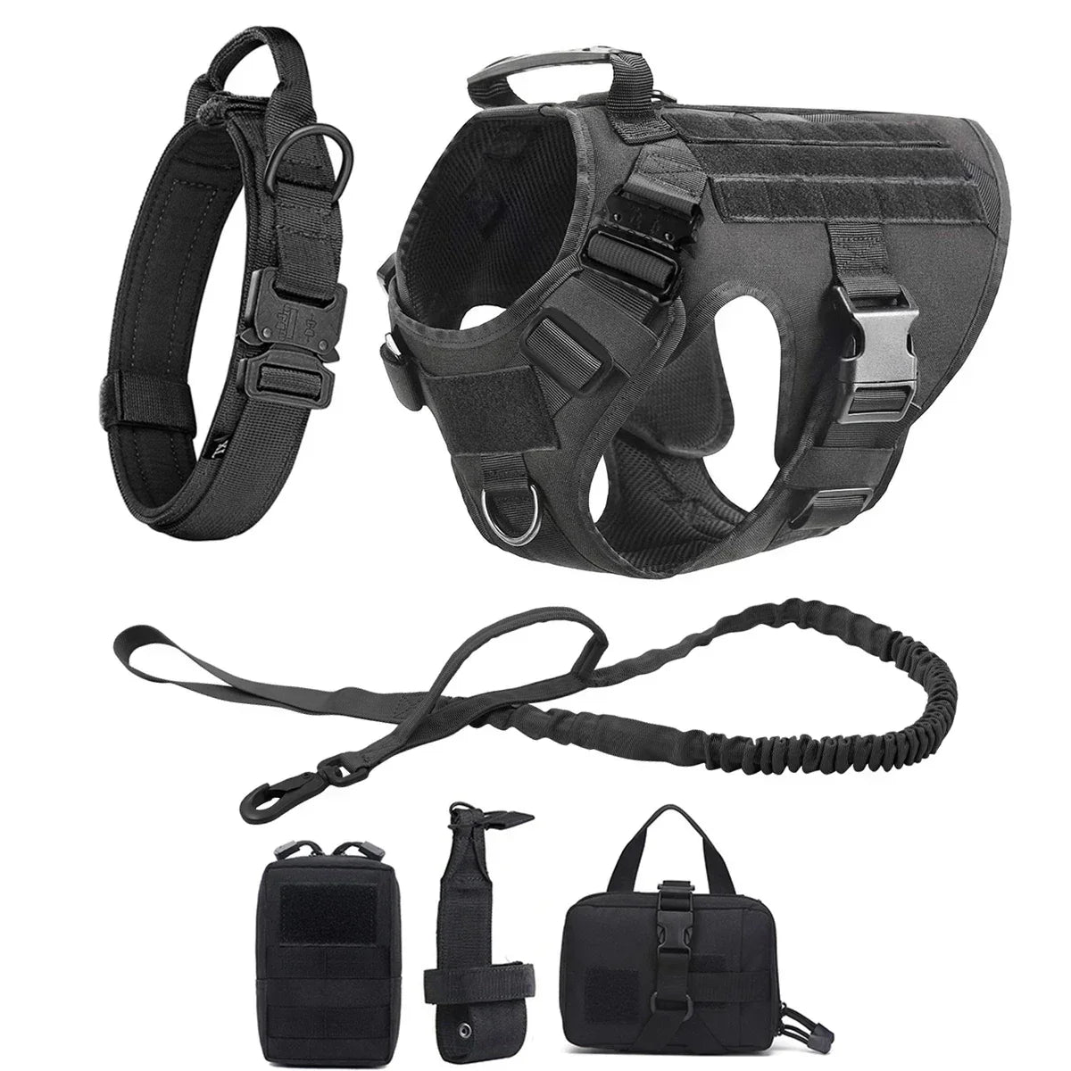 Tactical Dog Harness Leash Collar