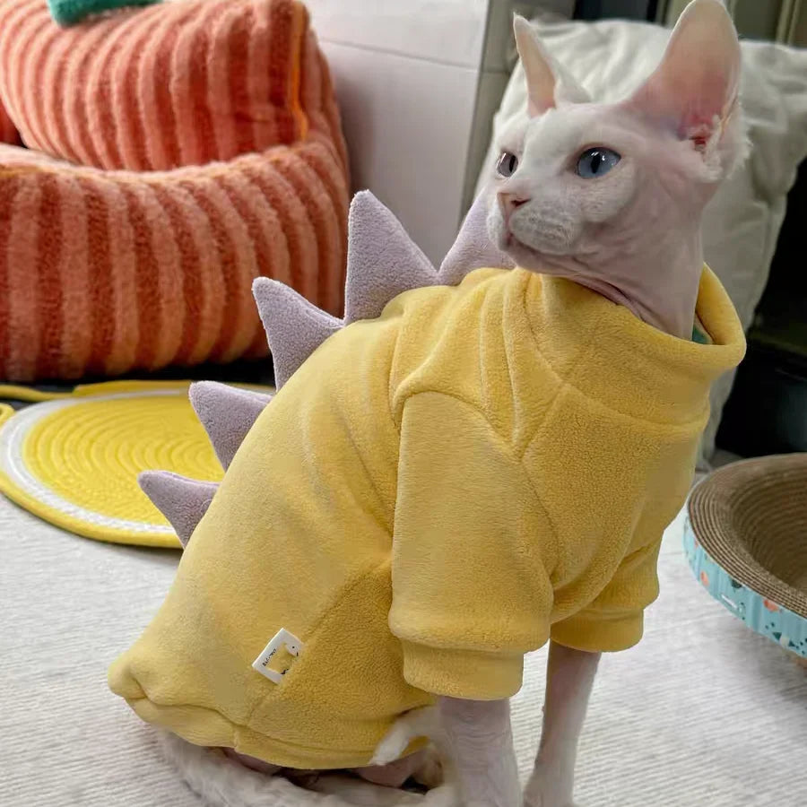 Dinosaur Shape Fleece Sweatshirt for Cats