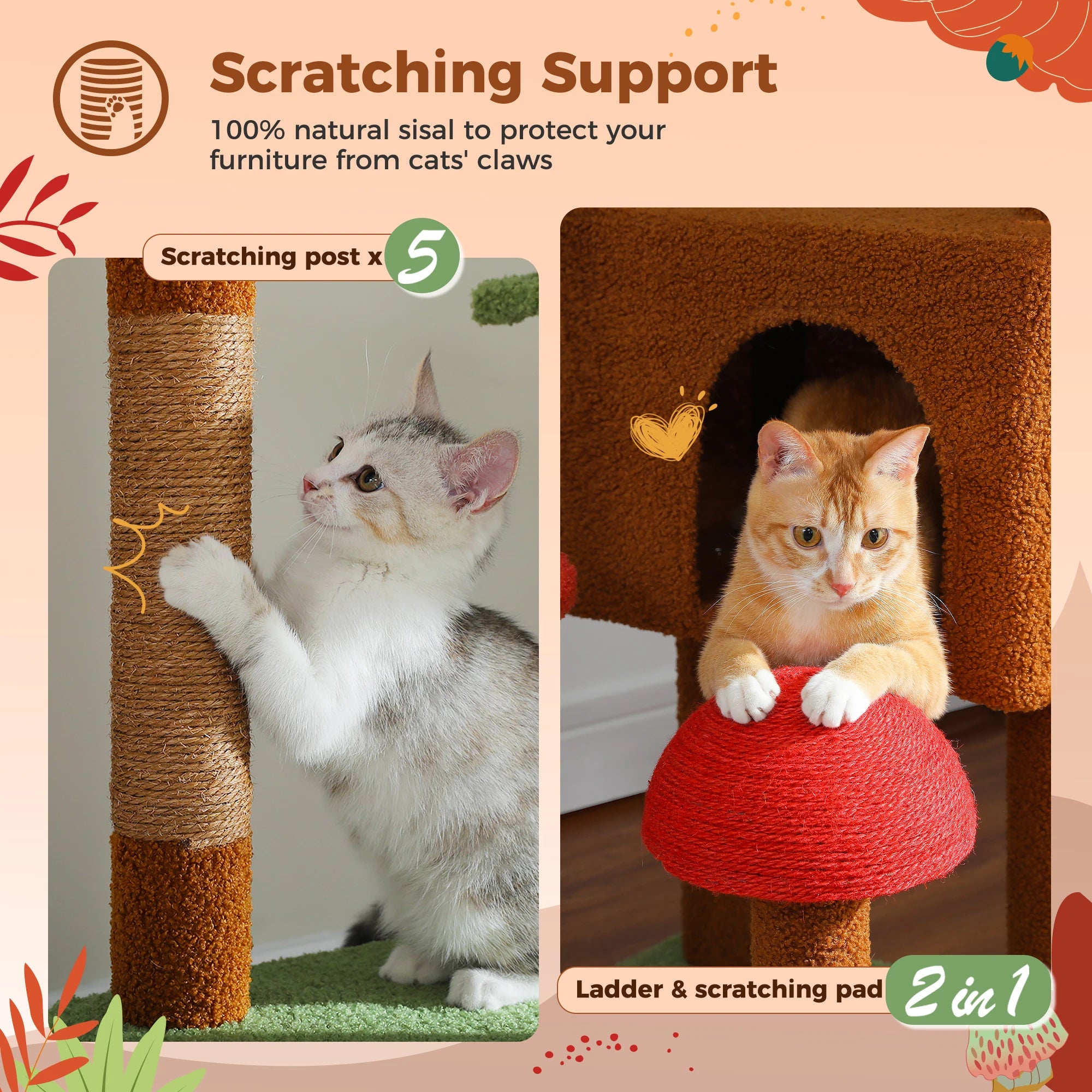 Mushroom-Shaped Cat Tower