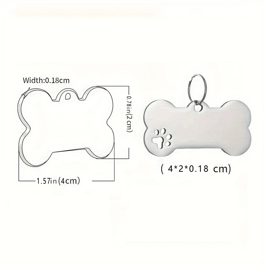 Personalized Engraved Dog Tag Bone-Shaped Pet Identification Accessory