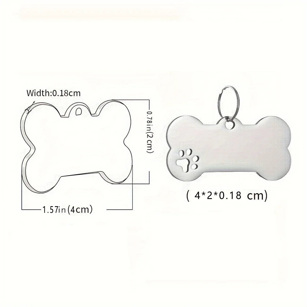 Personalized Engraved Dog Tag Bone-Shaped Pet Identification Accessory