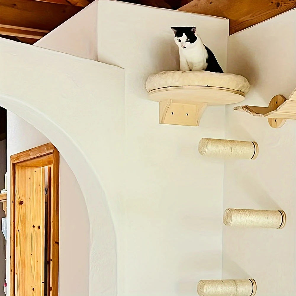 Cat Wall Mounted Hammock with Scratching Post