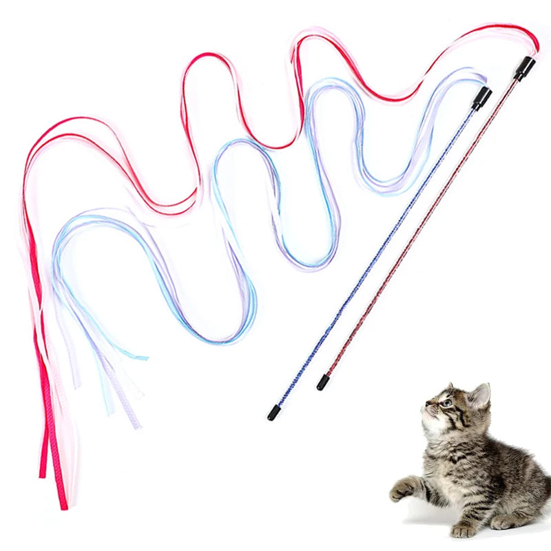 Long Satin Ribbon Cat Teaser
