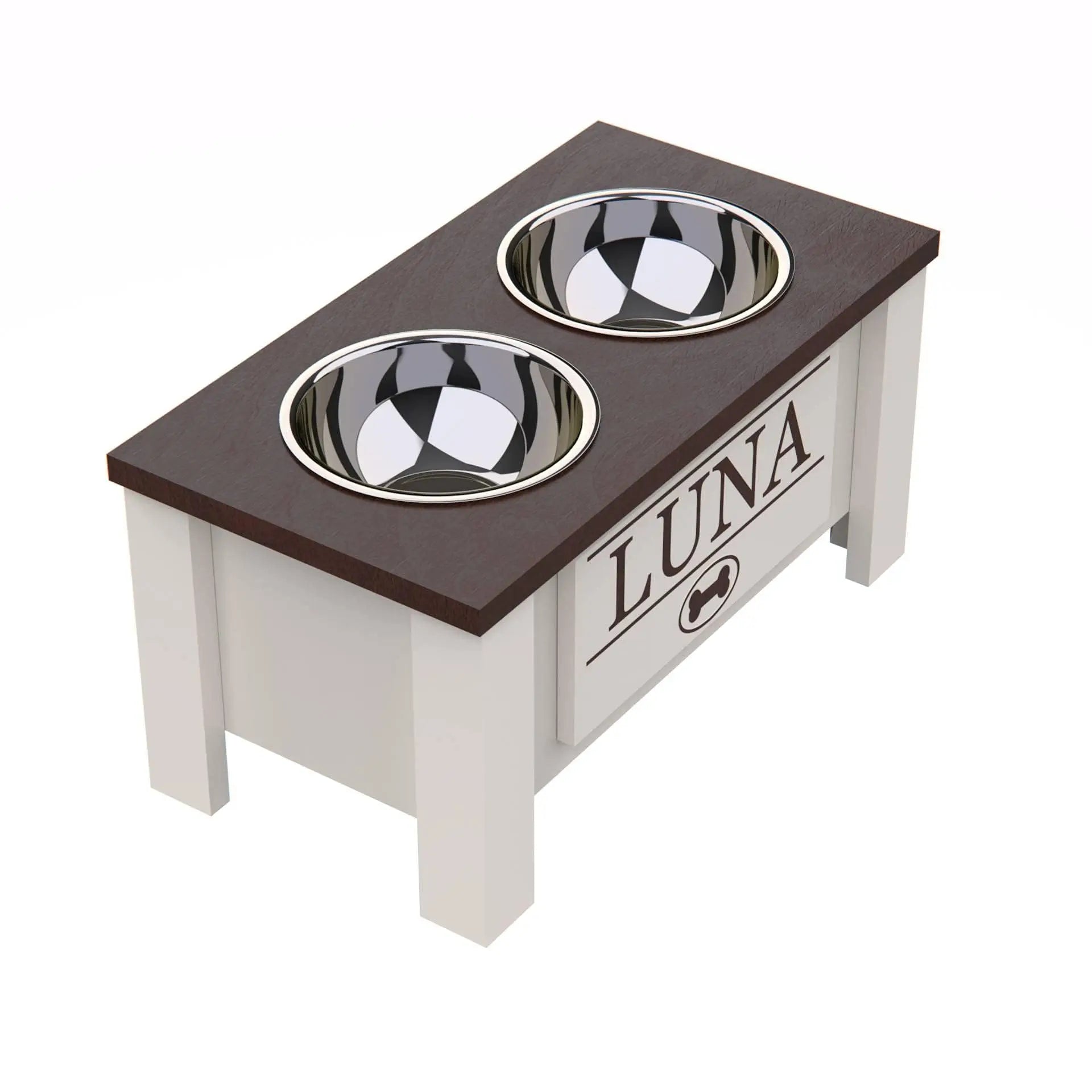 Raised Dog Bowl Stand with  Bowls