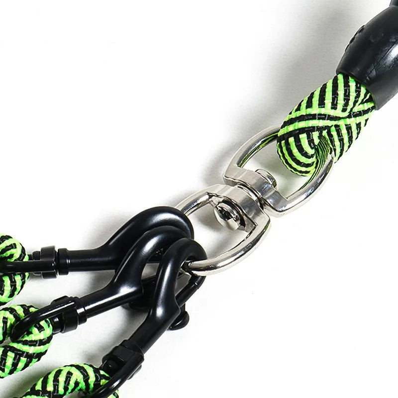 Nylon Weave Three Heads Safety Dog Lead Leash Foam Handle
