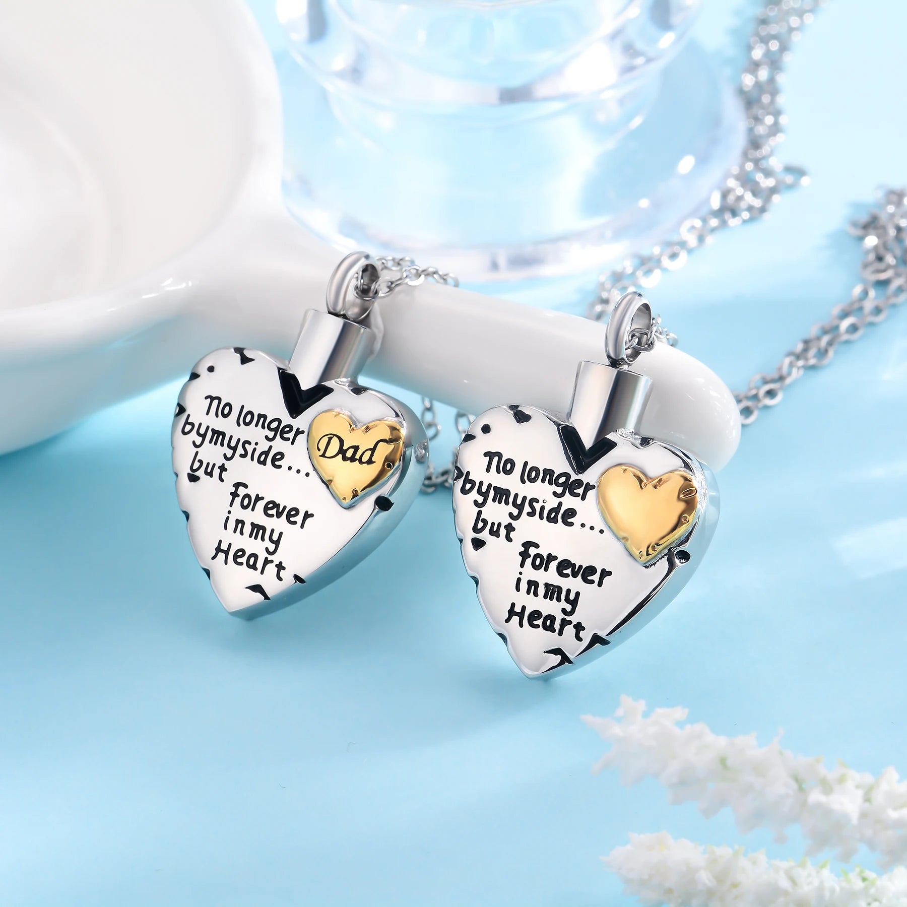 Stainless Steel Heart  Necklace for ashes