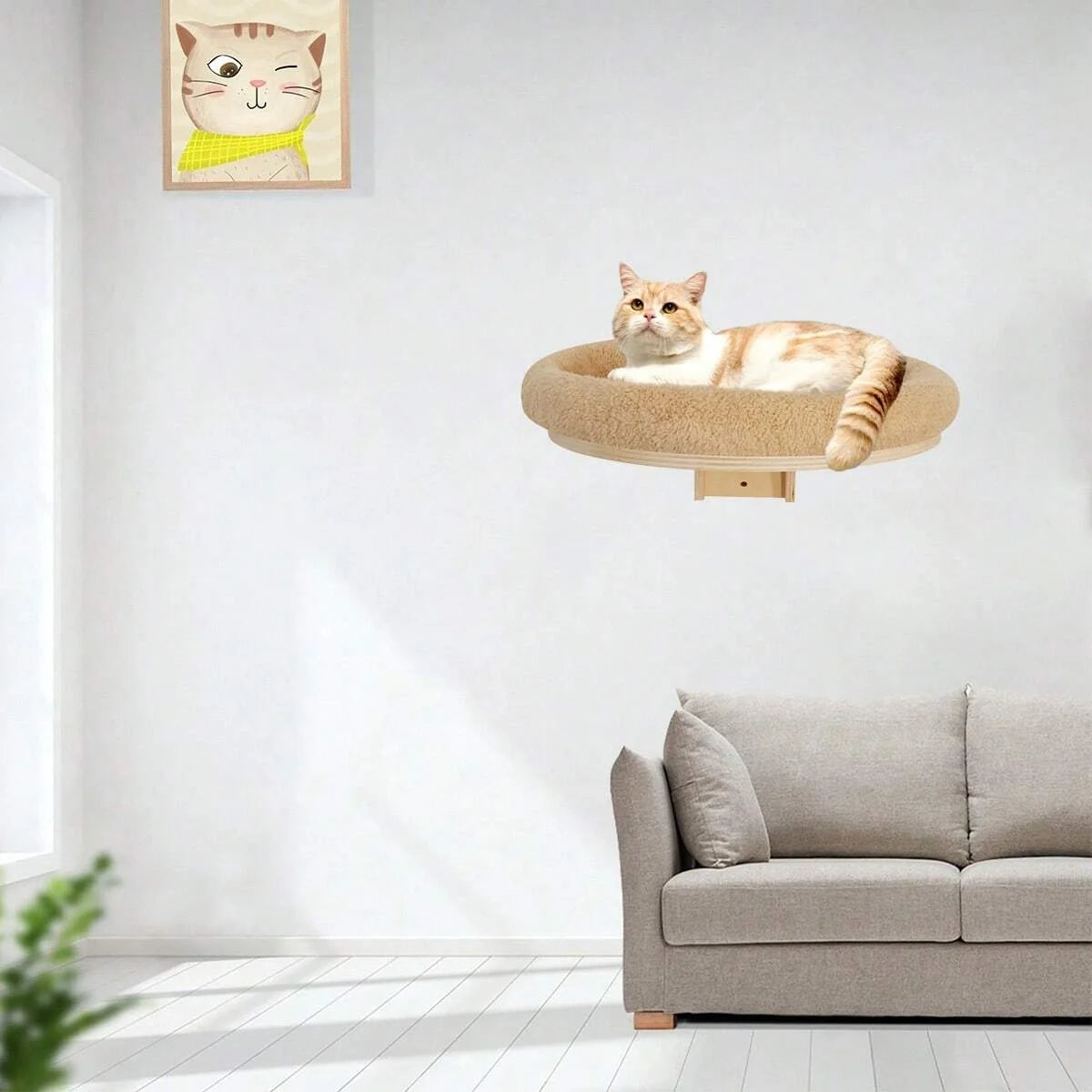 Cat Wall Mounted Hammock with Scratching Post