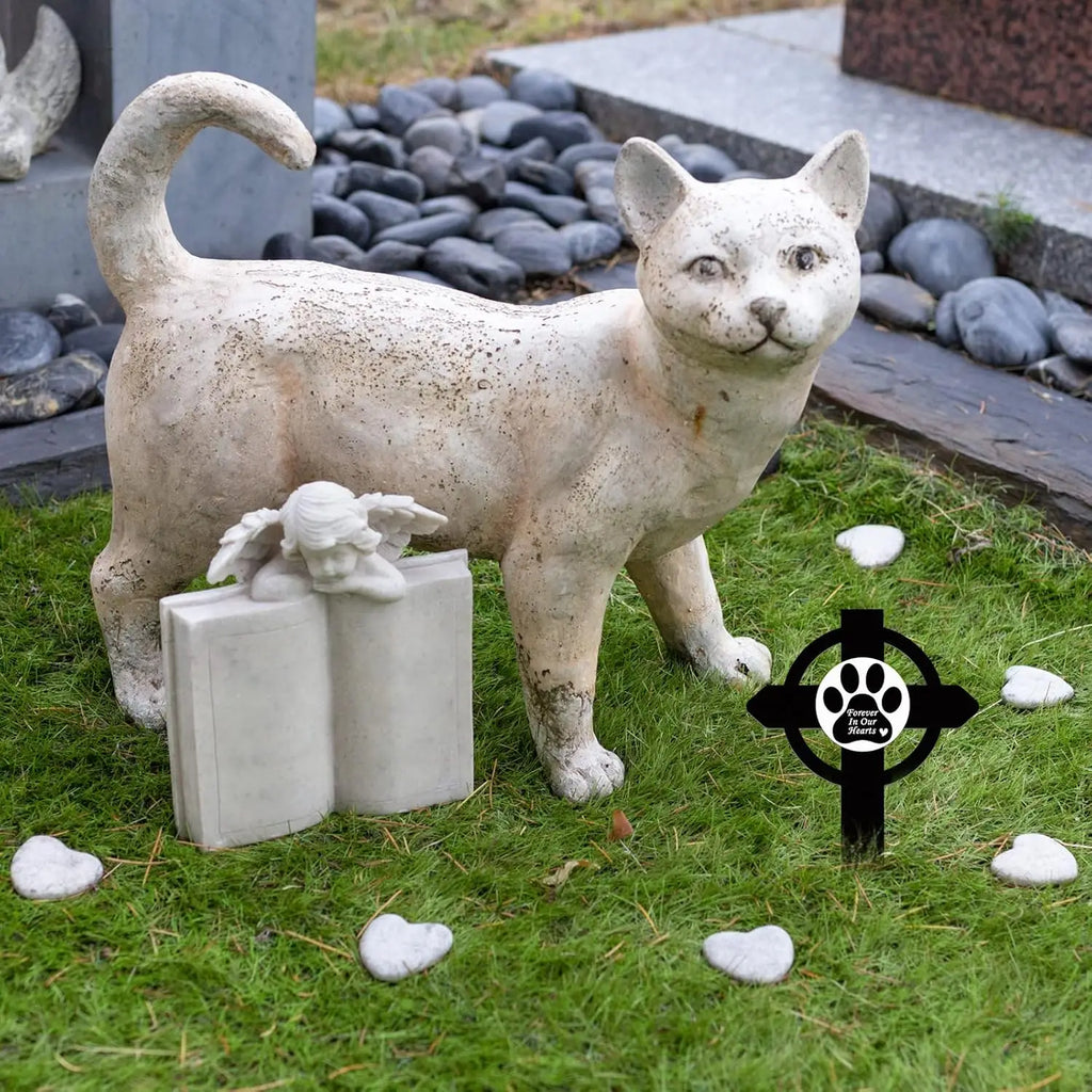 Metal Pet Memorial Stake with Paw Print