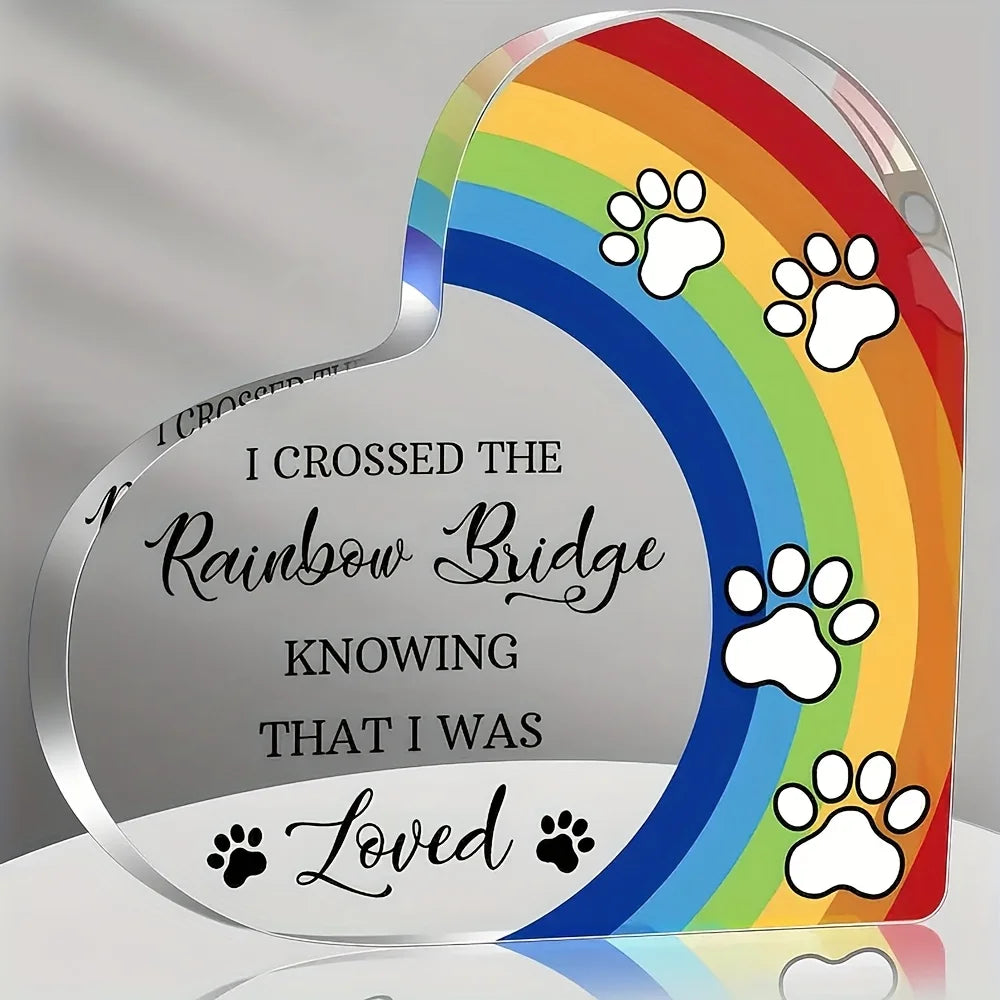 Acrylic Rainbow Bridge Dog Memorial