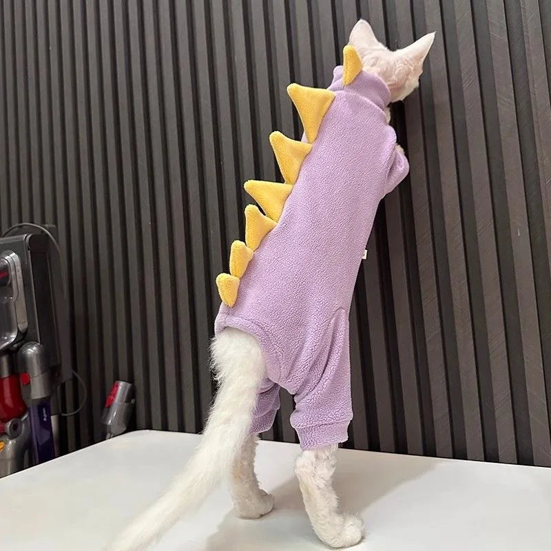 Dinosaur Shape Fleece Sweatshirt for Cats