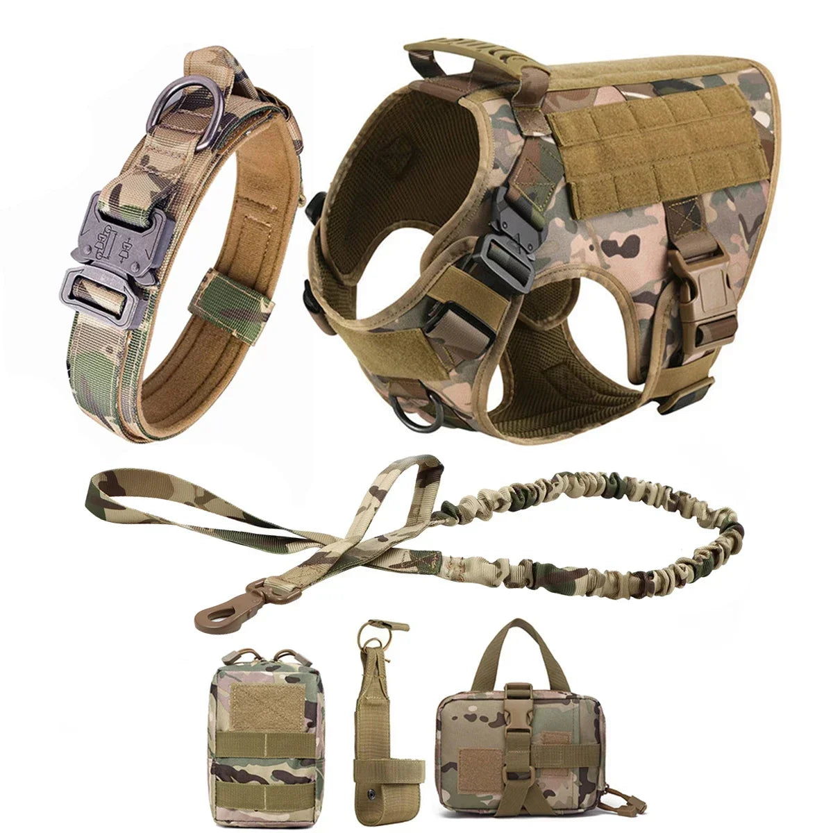 Tactical Dog Harness Leash Collar