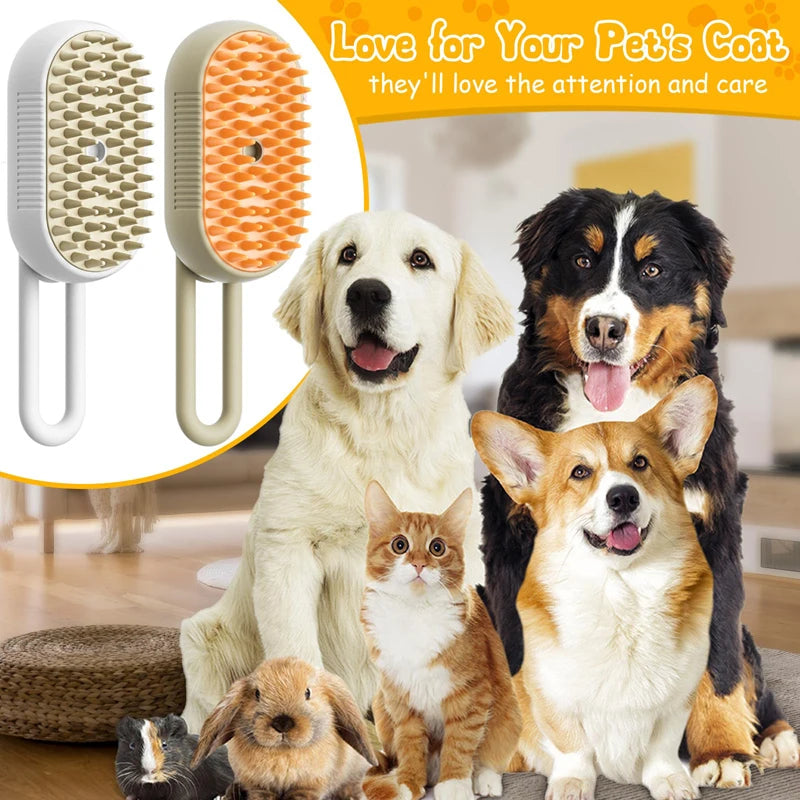 Pet Grooming Steam Brush