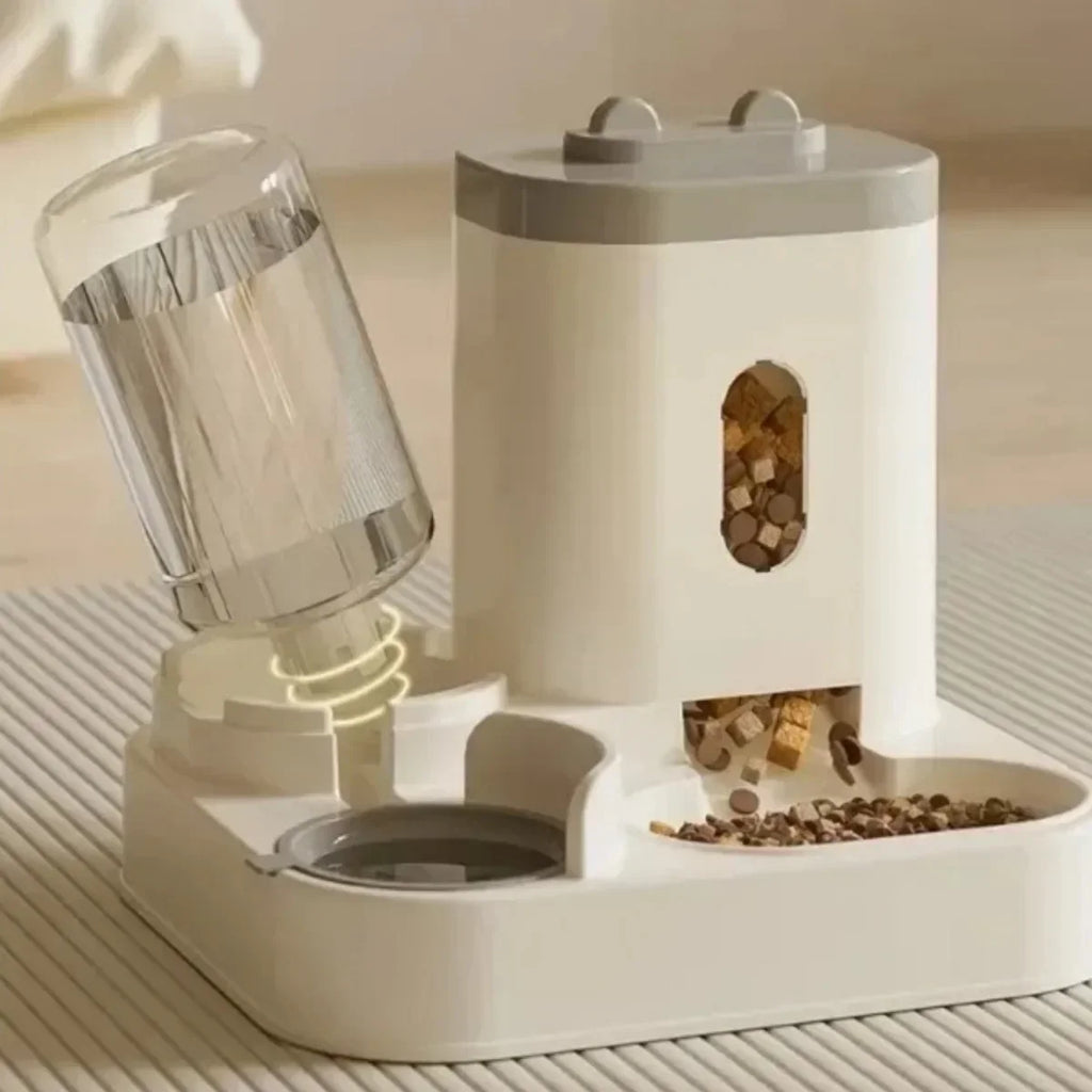 Pet Automatic Feeder With Water Fountain
