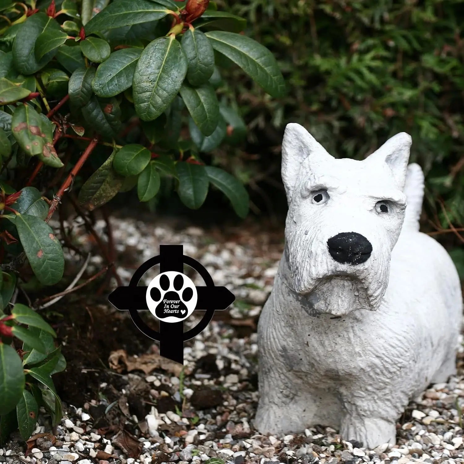 Metal Pet Memorial Stake with Paw Print