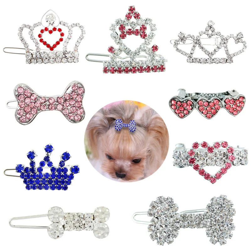 Pet Crystal Rhinestone Hair Clip