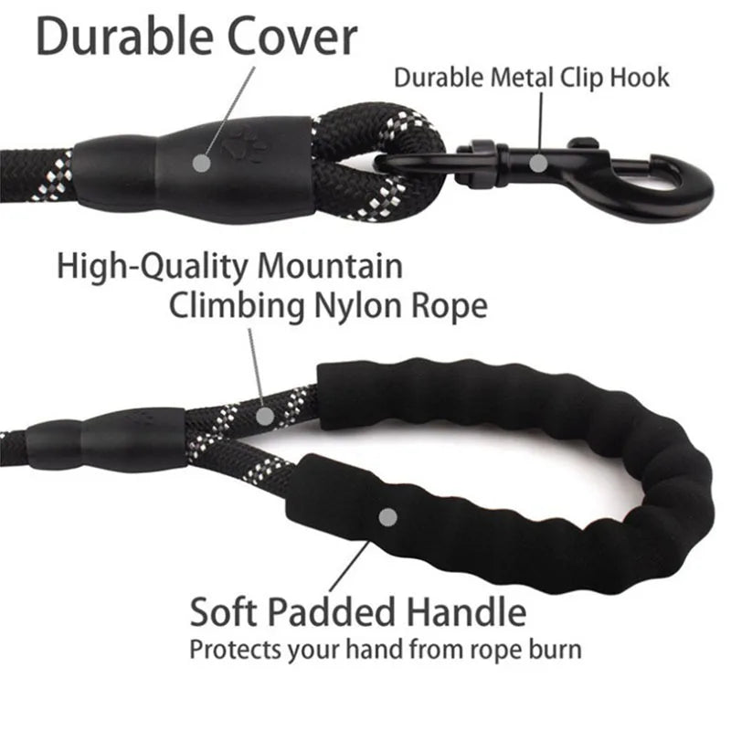 Reflective Dog Leash With Padded Handle -