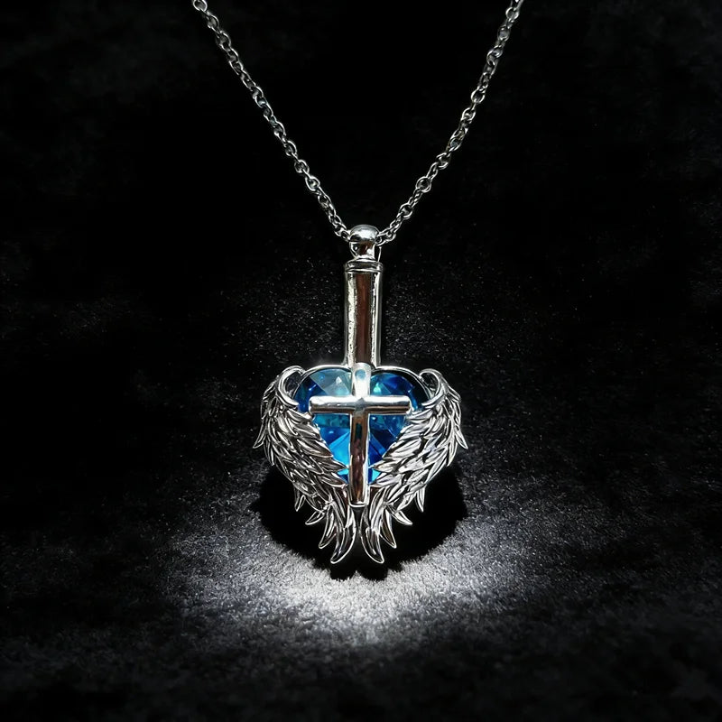 Heart Cross Wings Ashes  Dog Memorial