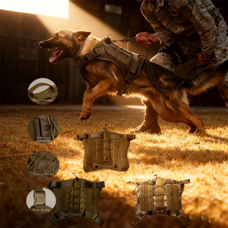 Tactical Dog Harness Leash Collar