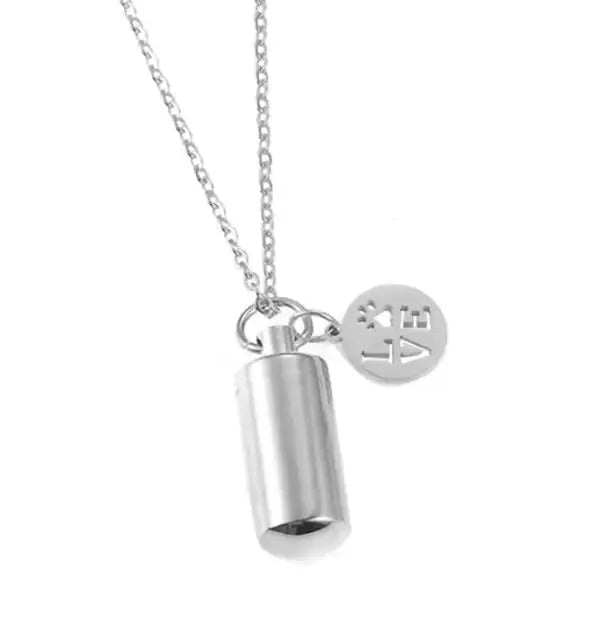 Pet Dog Paw Charm & Cylinder Memorial
