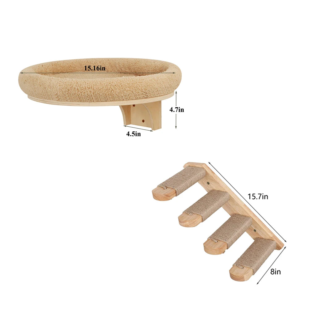 Cat Wall Mounted Hammock with Scratching Post