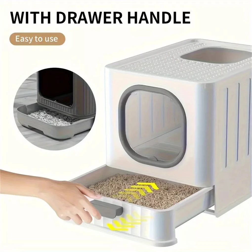 Enclosed Litter Box  with Scoop and Lid Anti-Splashing