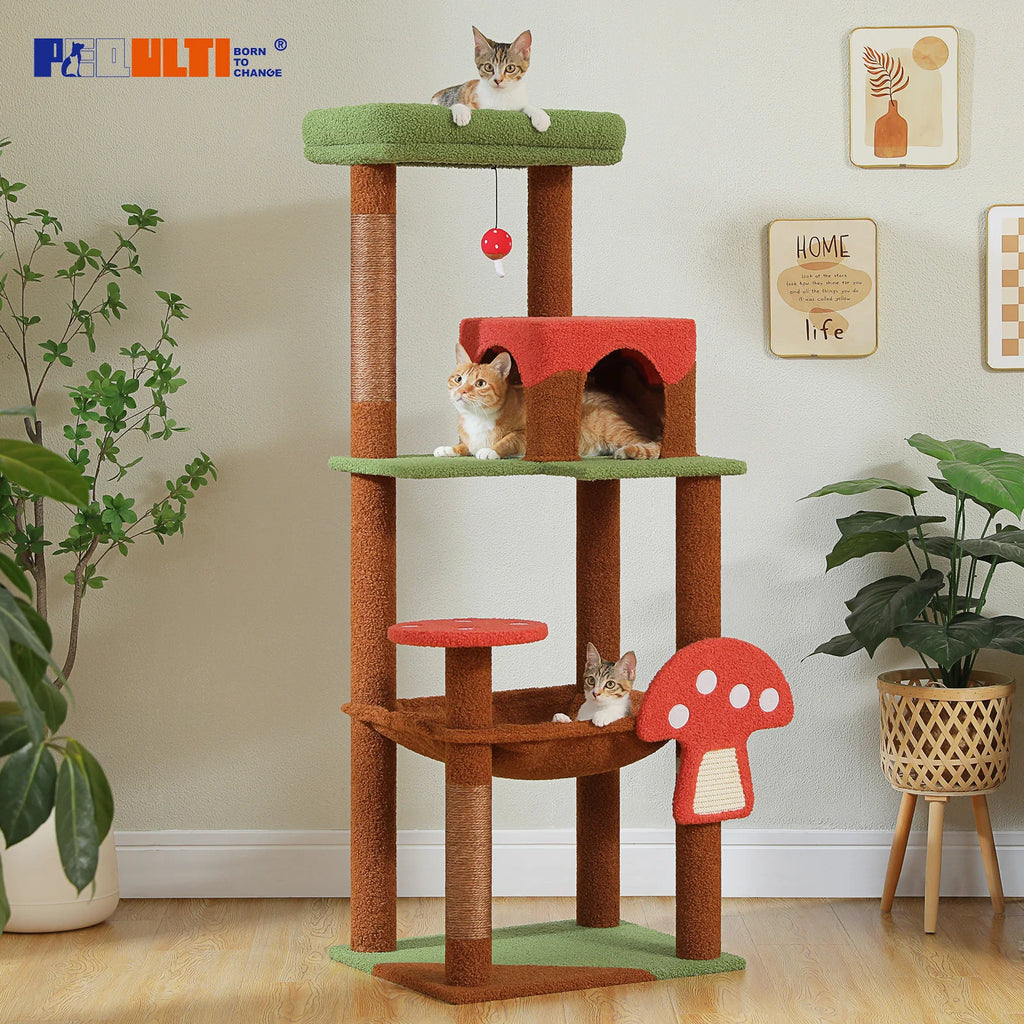 Mushroom-Shaped Cat Tower