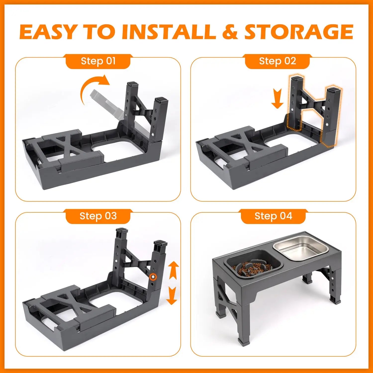 Elevated Slow Feeder Dog Bowls,