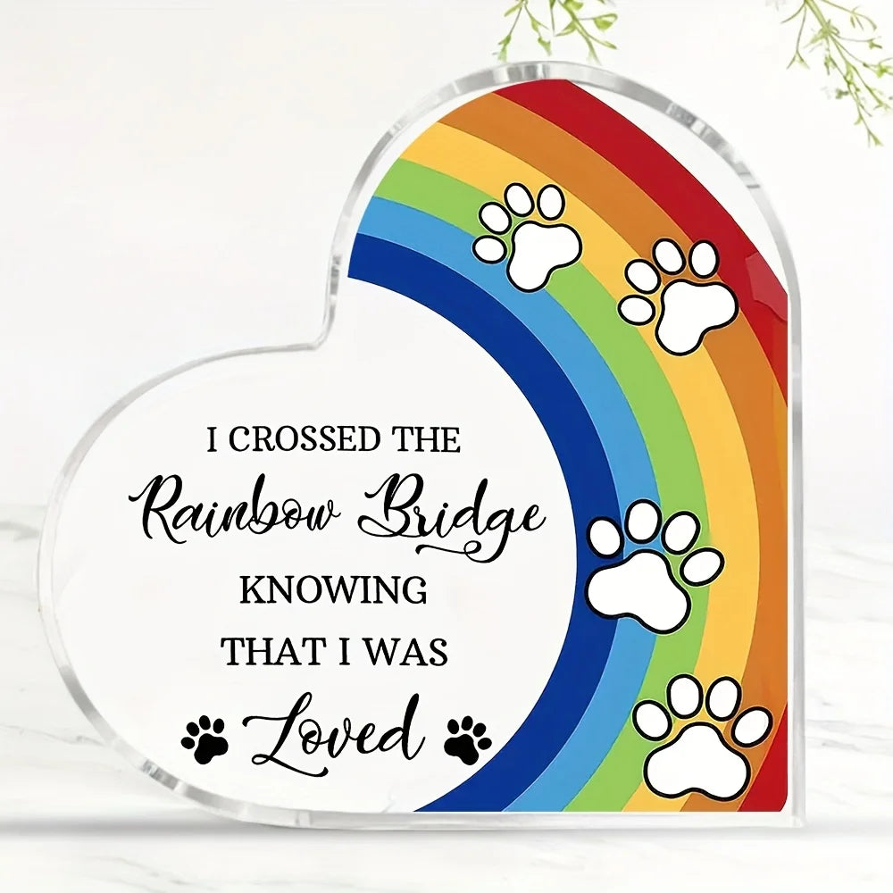 Acrylic Rainbow Bridge Dog Memorial