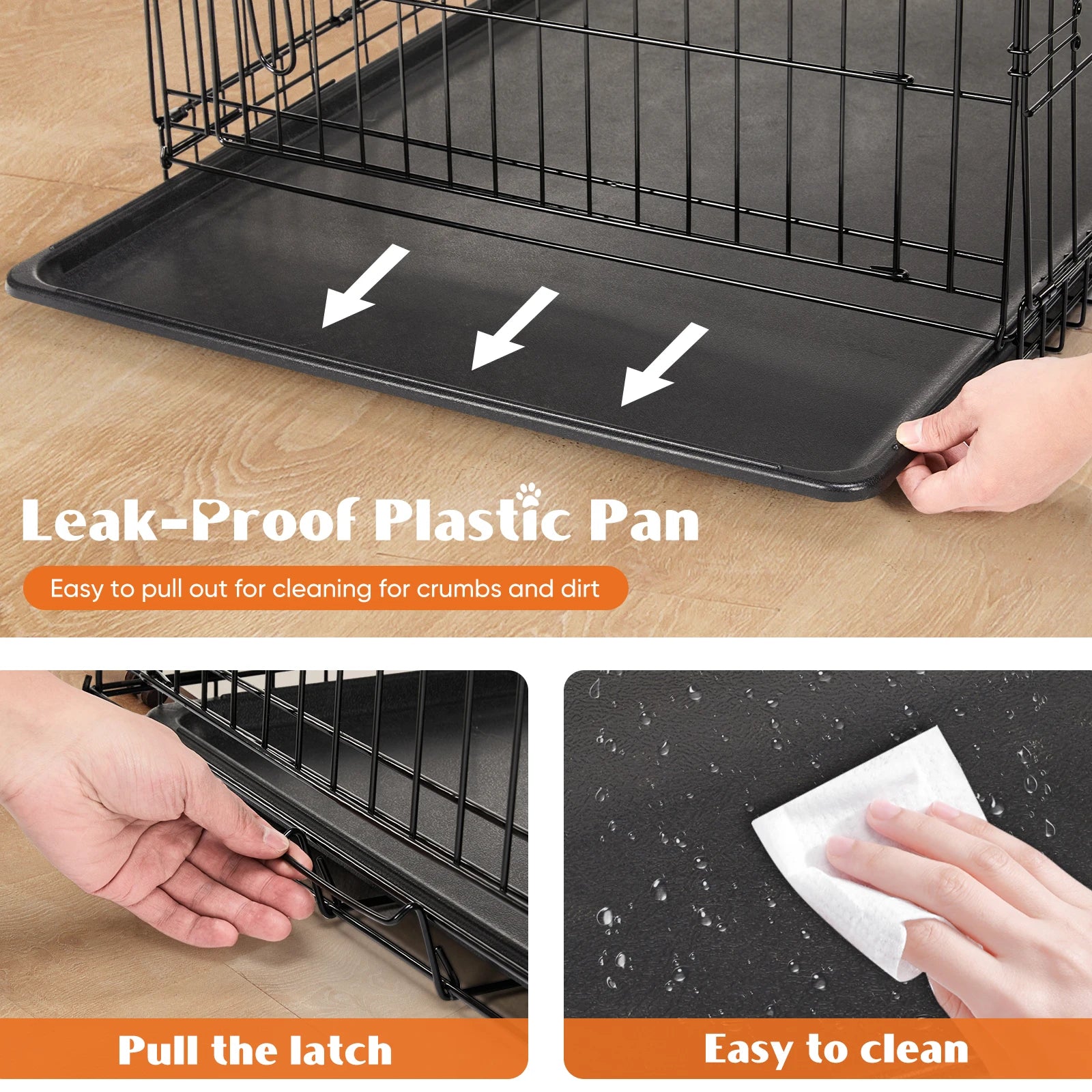 Double Door Metal Wire Dog Cage