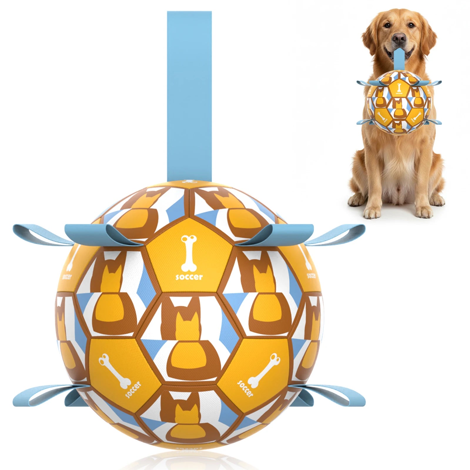 Soccer Ball with Handles Chew Resistant
