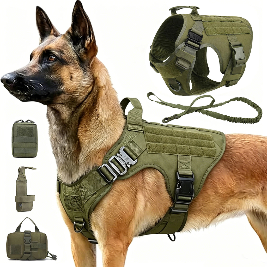 Tactical Dog Harness Leash Collar