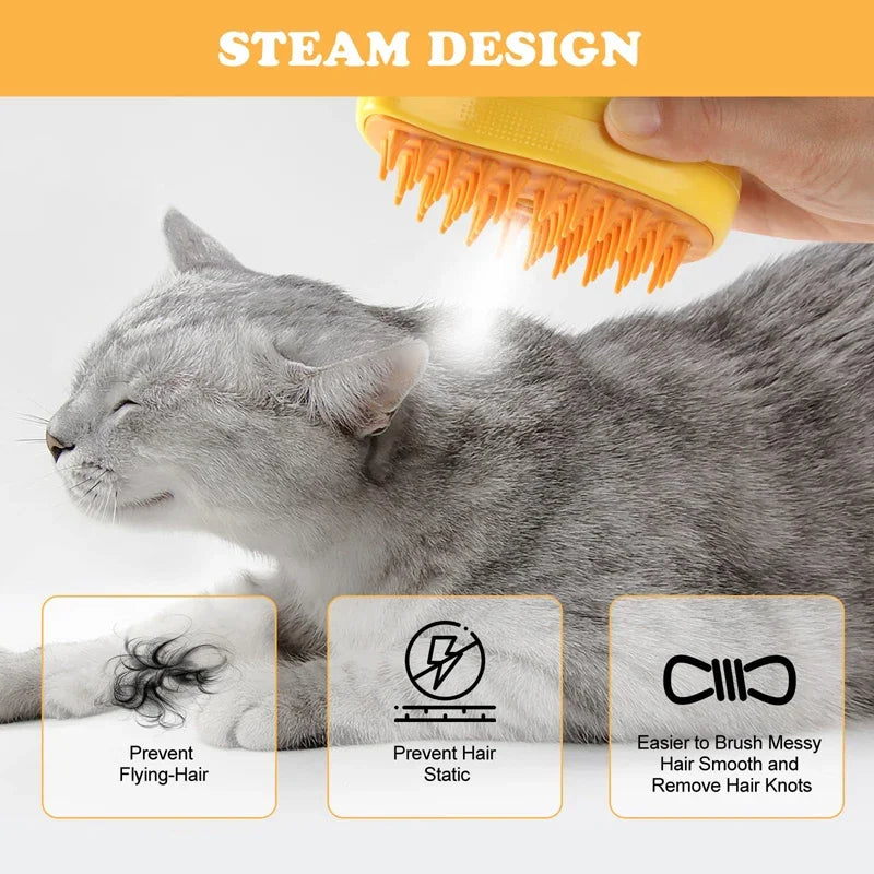 Pet Grooming Steam Brush