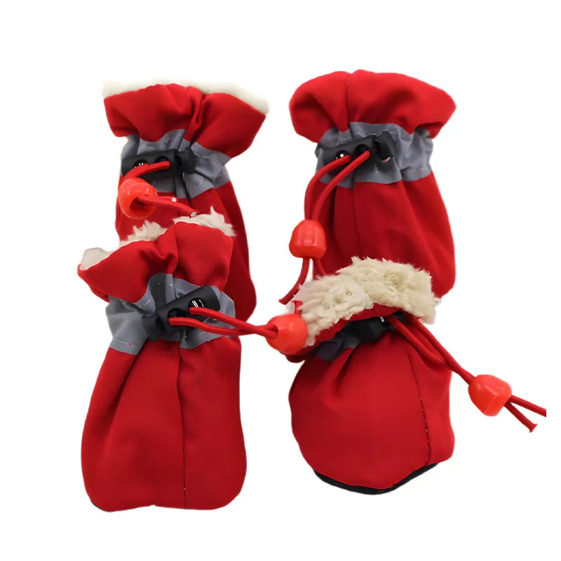 Pet Winter Boots Paw Protectors, Anti-Slip Rubber