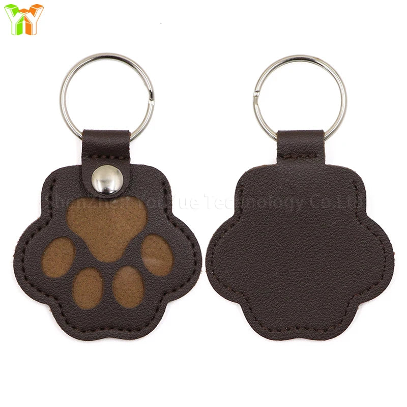 Leather Memorial Pet Hair Storage  Keychain
