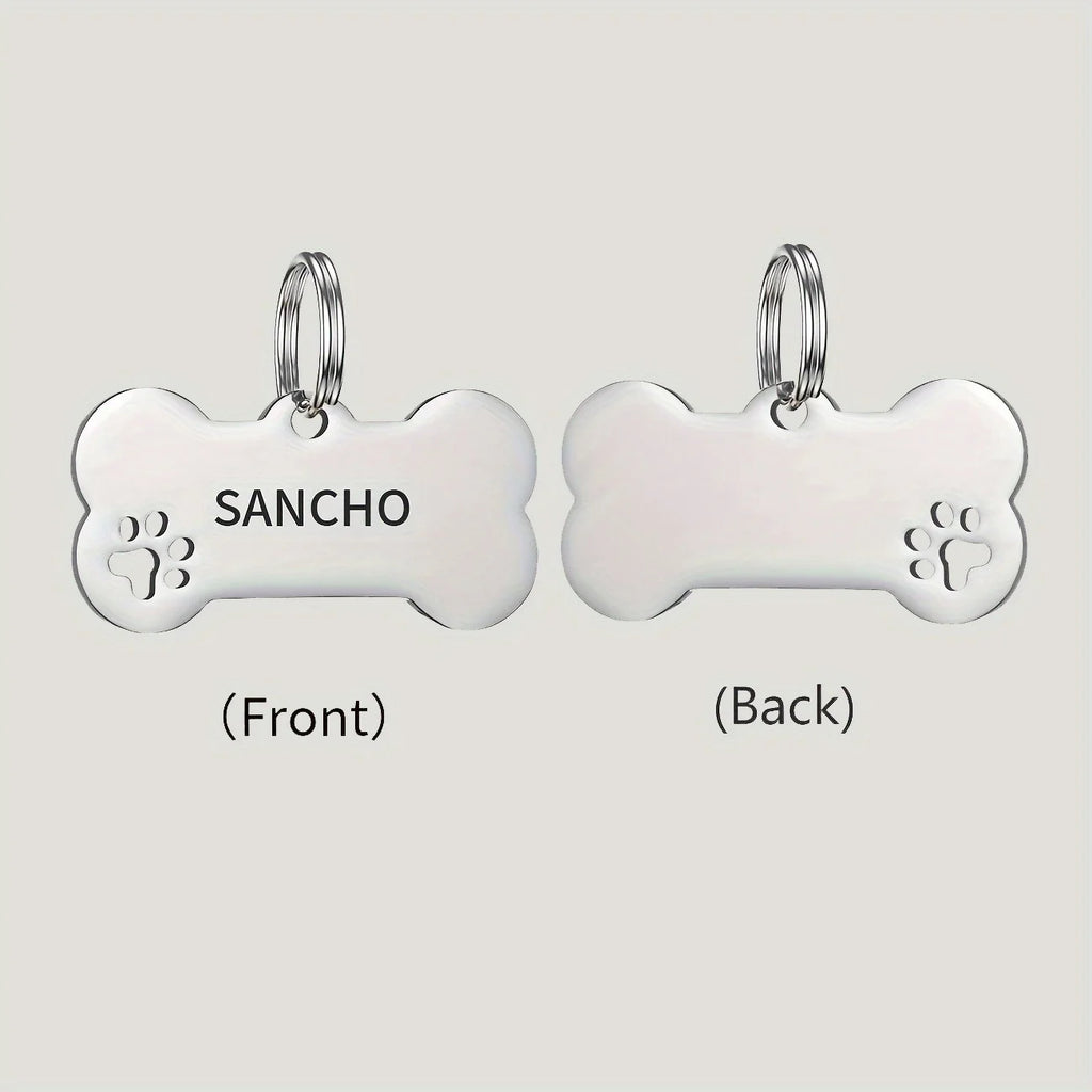 Personalized Engraved Dog Tag Bone-Shaped Pet Identification Accessory