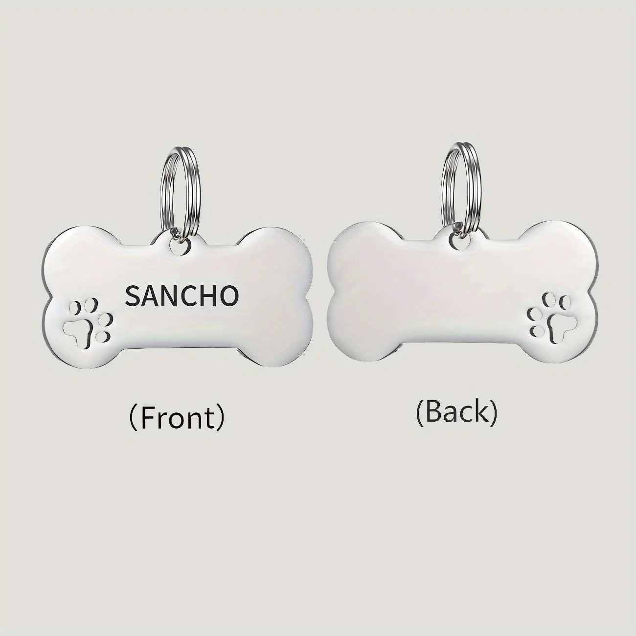 Personalized Engraved Dog Tag Bone-Shaped Pet Identification Accessory