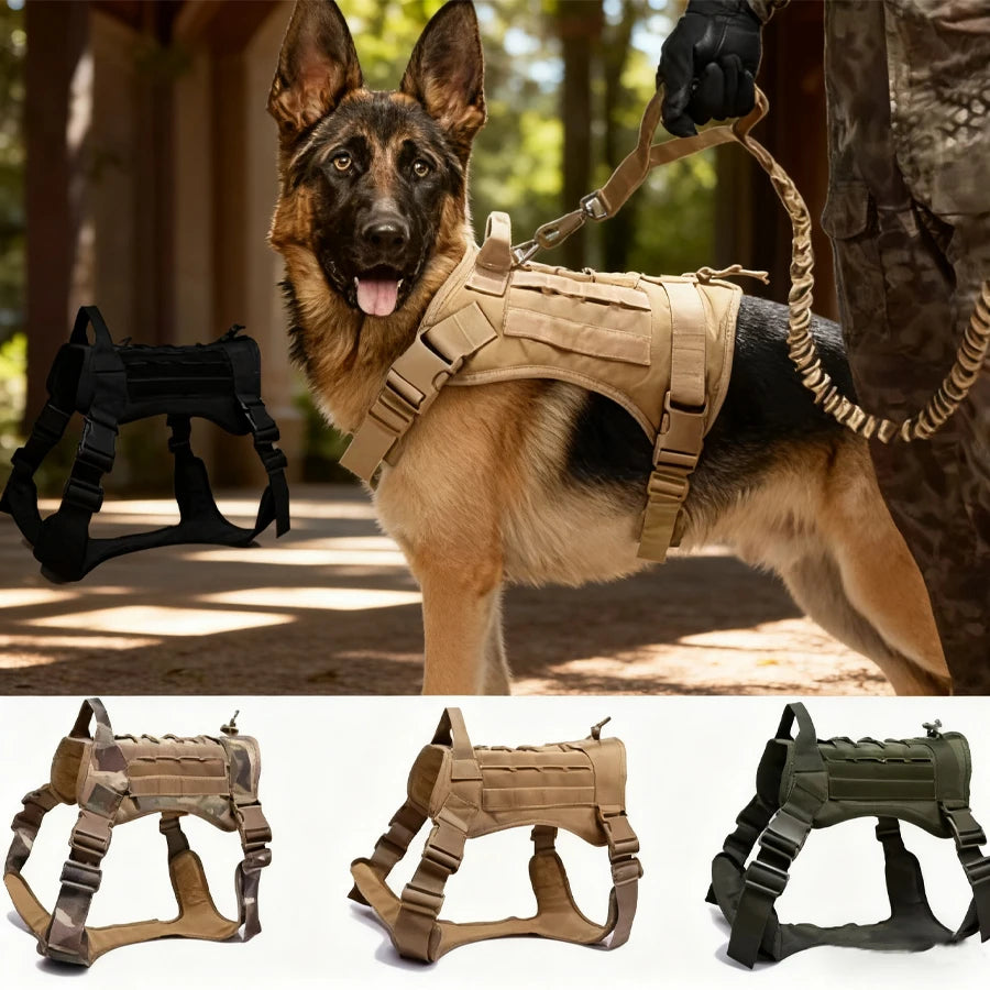Tactical Dog Harness Leash Collar