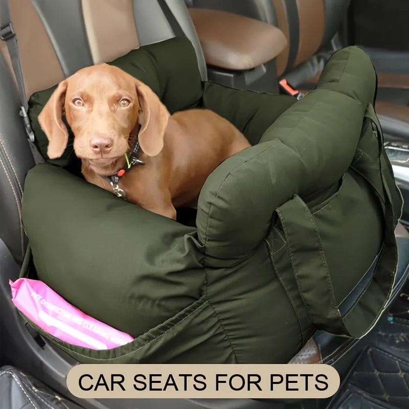 Dog Car Seat with Safety Belt and Secure Straps