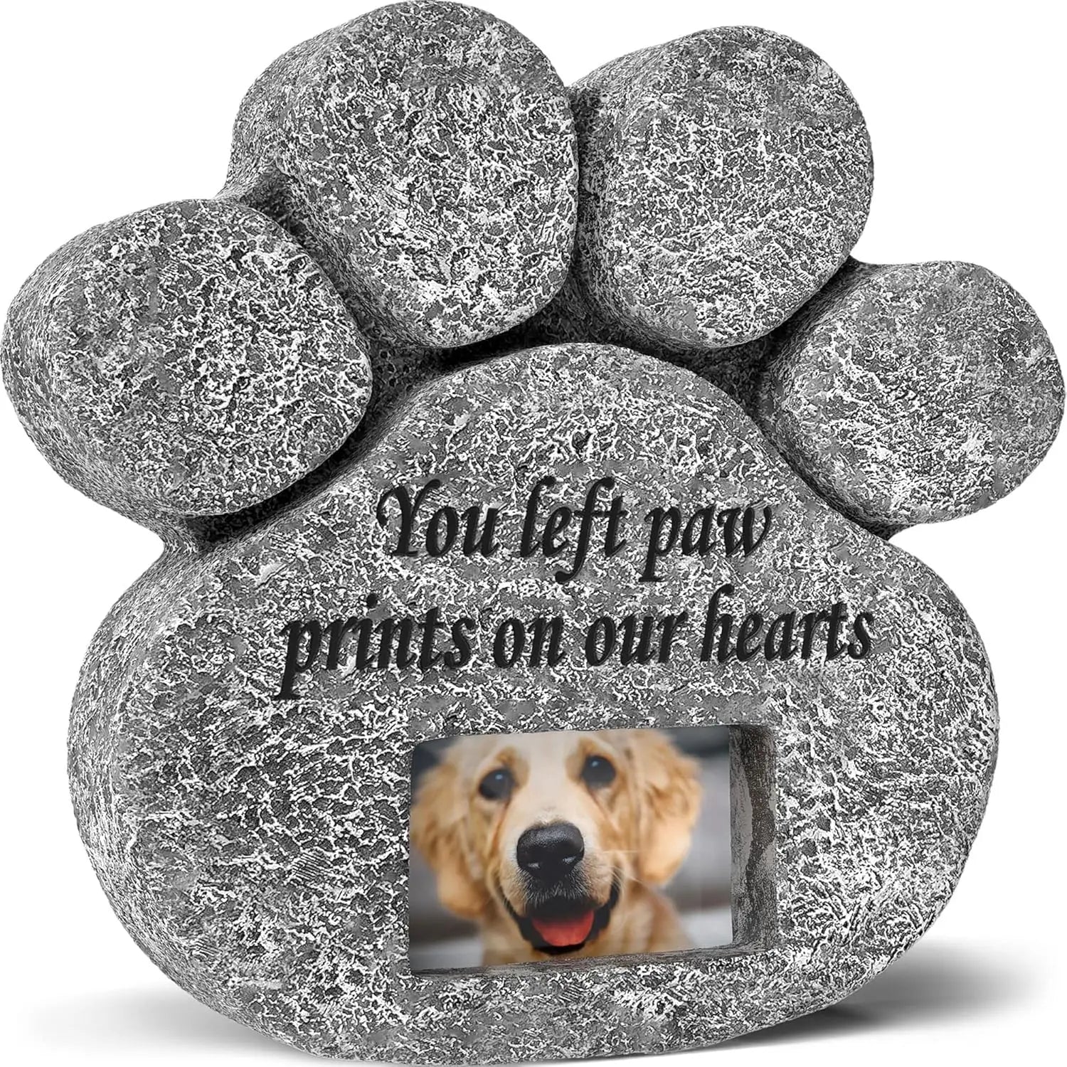 Paw Prints On Our Hearts'  Memorial Stone, \
