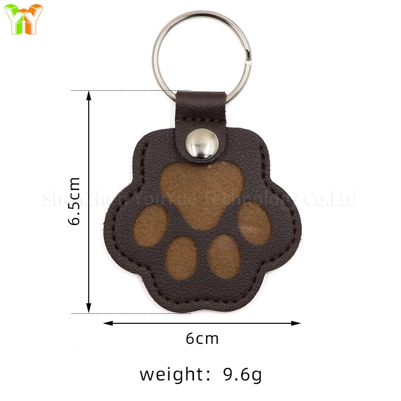 Leather Memorial Pet Hair Storage  Keychain