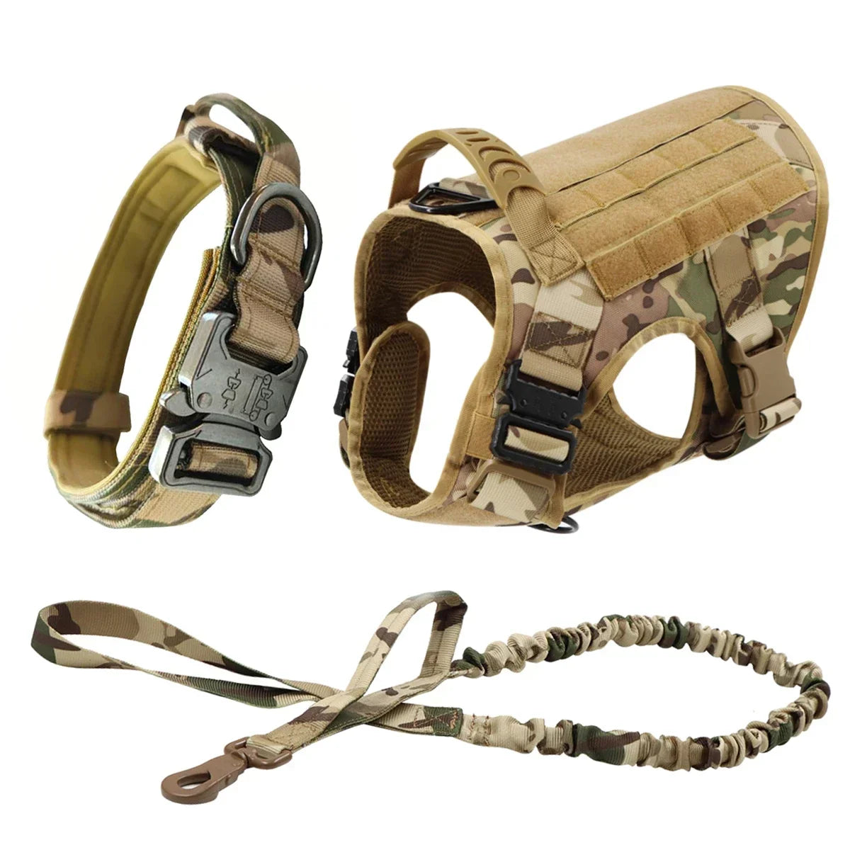 Tactical Dog Harness Leash Collar