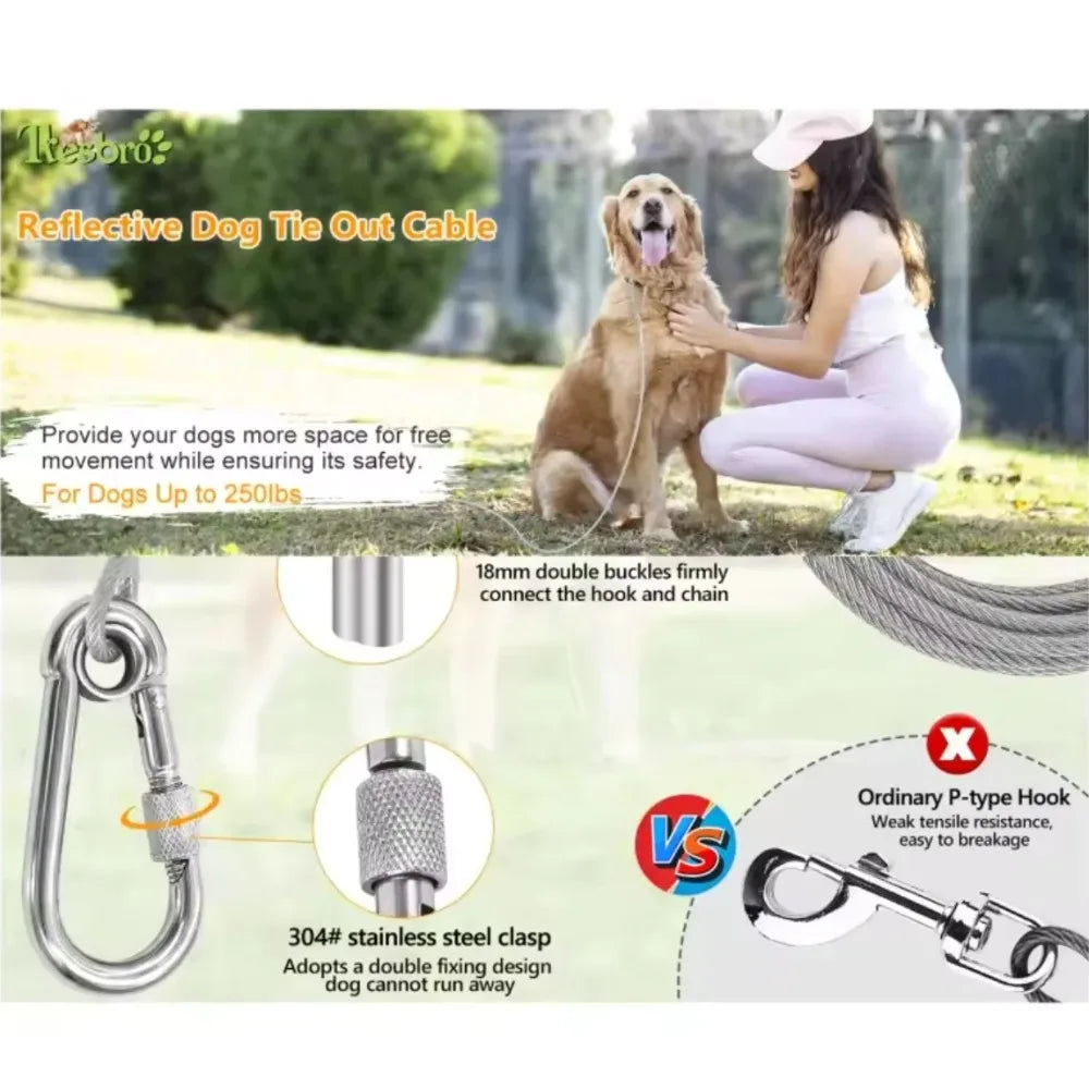 Double-headed Dog Tie Out Cable