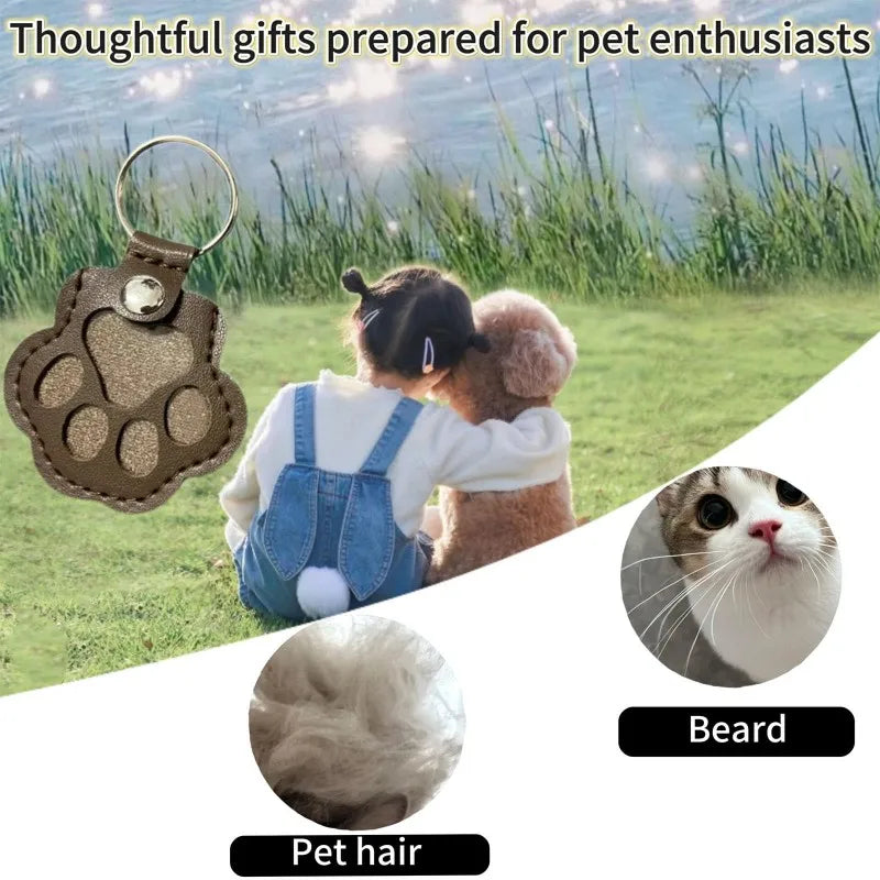 Pet Hair Memorial Keychain