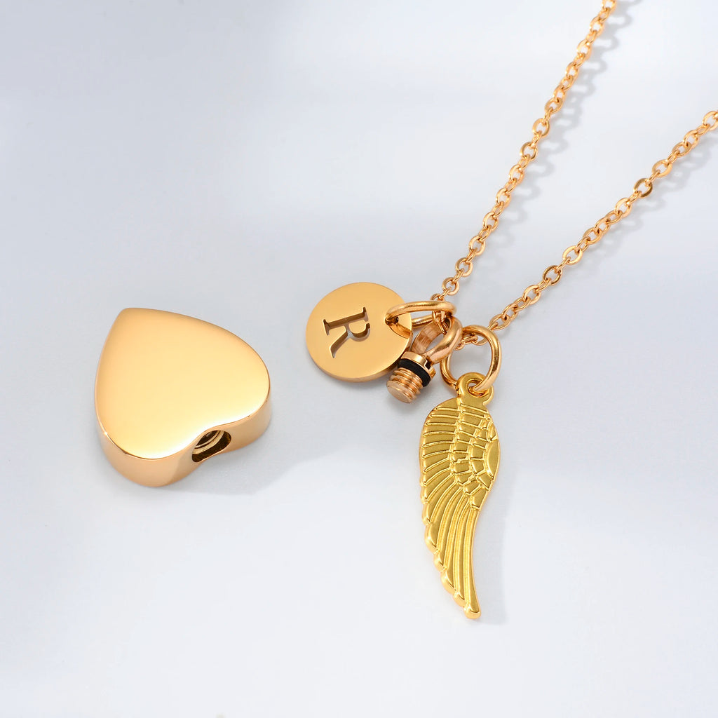Pet stainless Steel Heart Ashes Urn Pendant Necklace