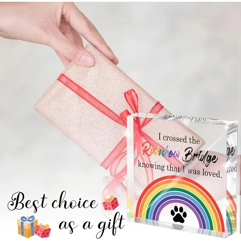 Acrylic Pet Memorial  Rainbow Bridge Tribute