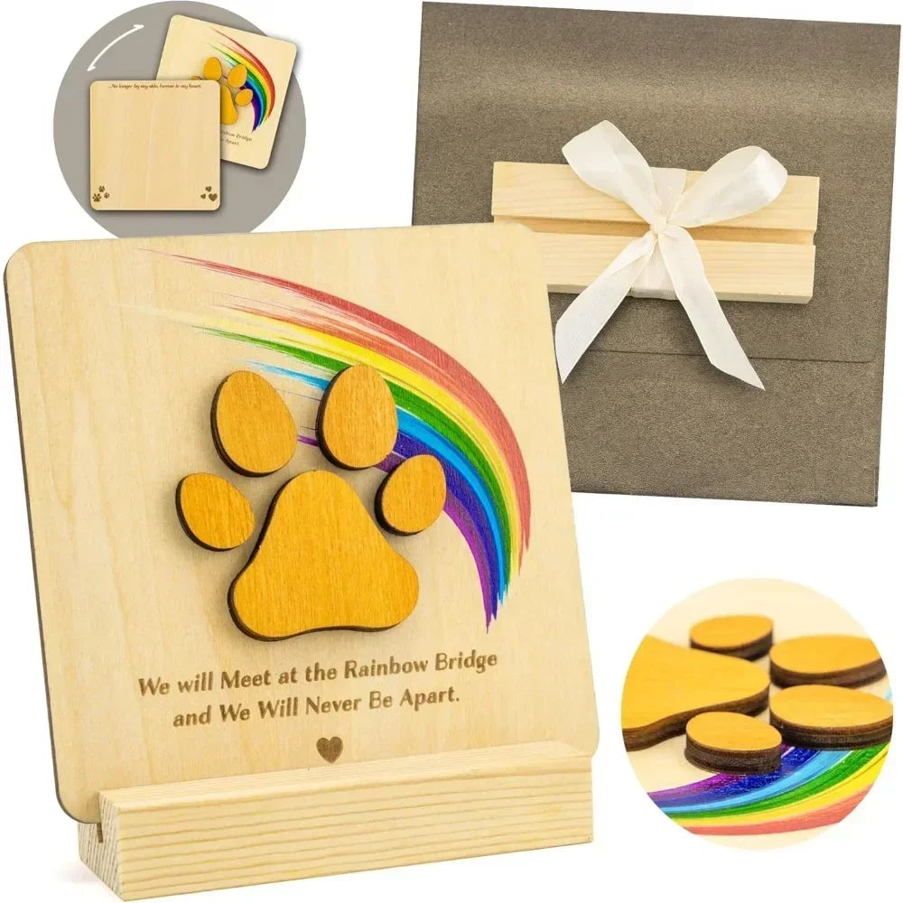 Wood Pet  Rainbow Bridge Sympathy Memorial