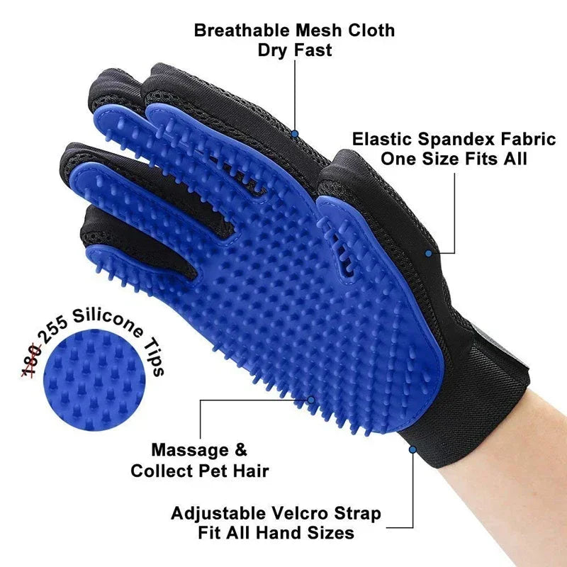 Silicone Pet Grooming Gloves Hair Removal