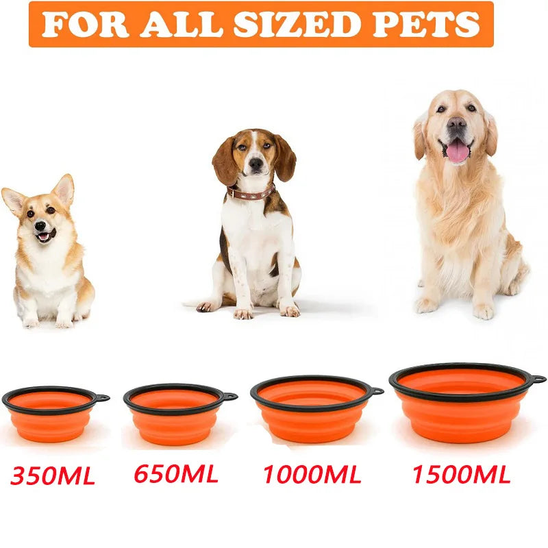 Folding Portable Silicone Pet Feeder Bowl